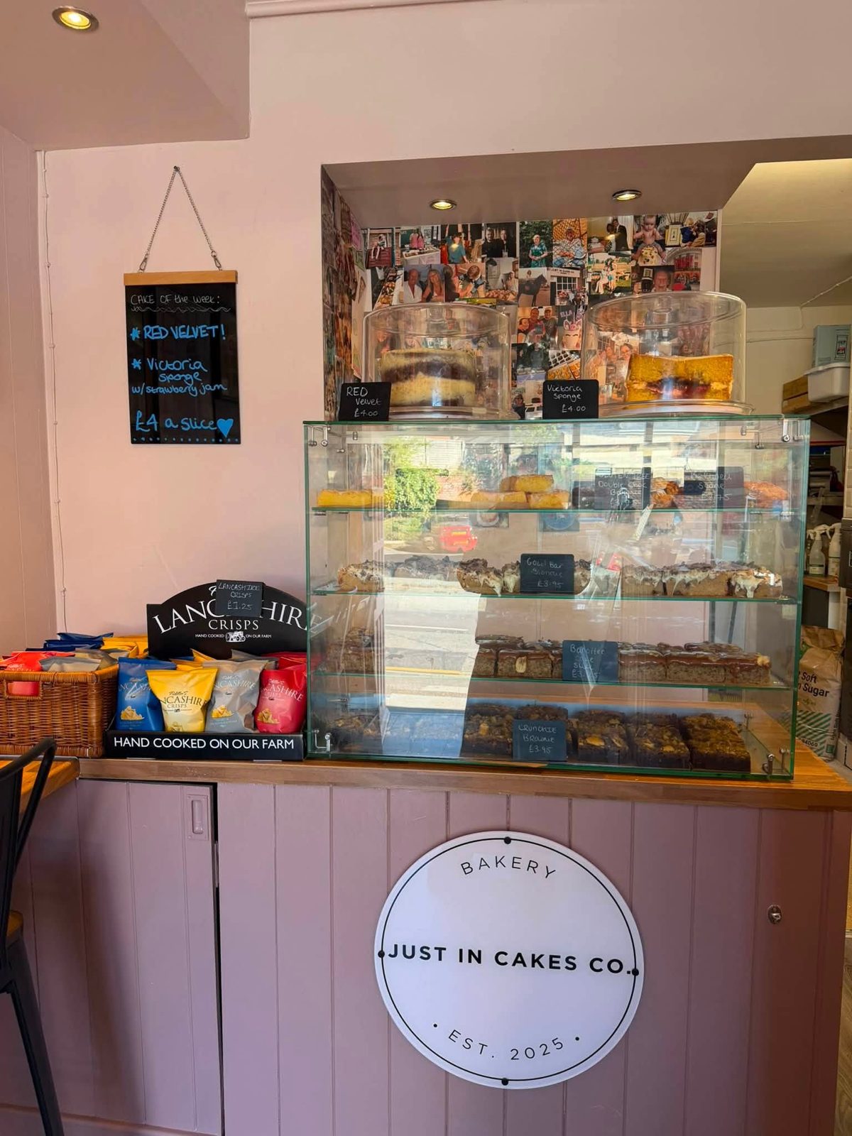 The back of the shop with the display fridge